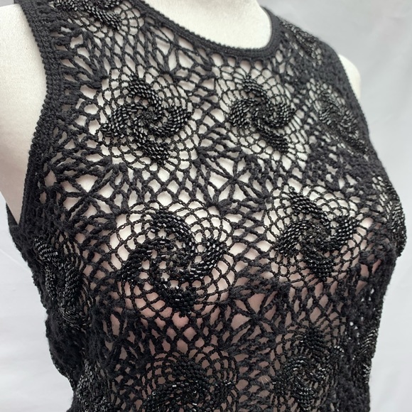 Dolce and Gabbana Size 40 black crochet beaded top - Picture 4 of 13